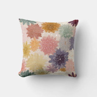 Coussin de jet florale flocon de neige pastel chau