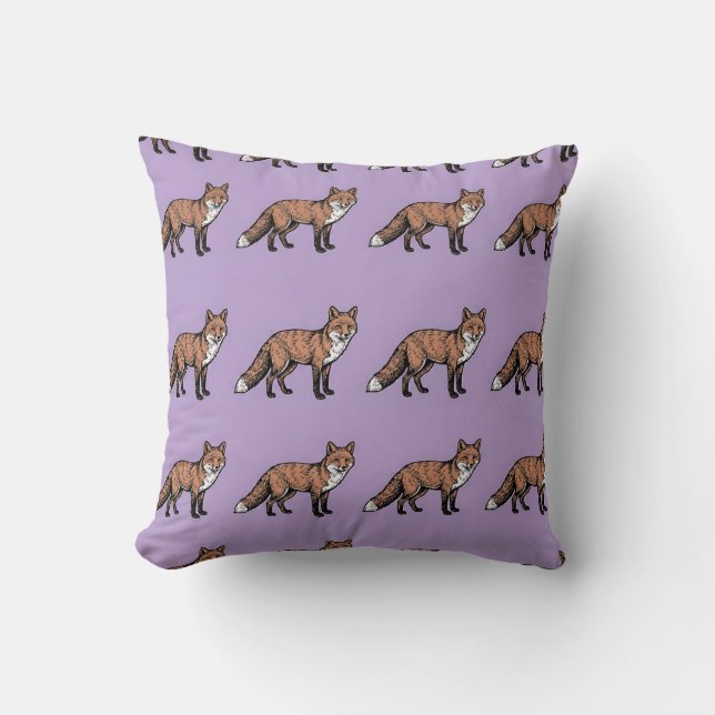 Coussin de jet Fox Boho Lavande (Recto)