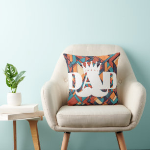 Coussin de jet géométrique abstrait de Dapper Dad