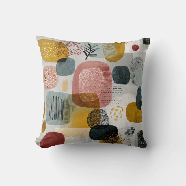 Coussin de jet géométrique abstrait moderne – Terr (Recto)