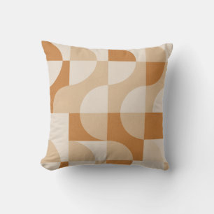 Coussin de jet géométrique beige moderne