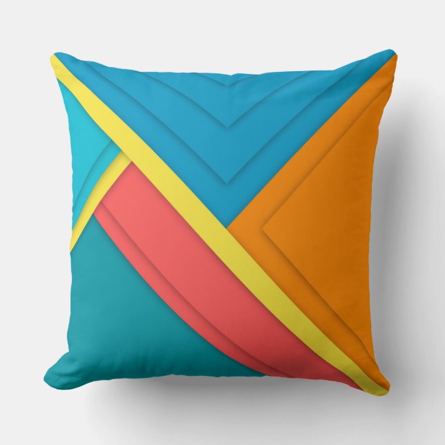 Coussin de jet géométrique coloré (Recto)
