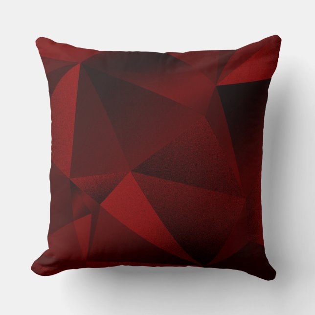 Coussin de jet géométrique facetté diamant cramois (Recto)