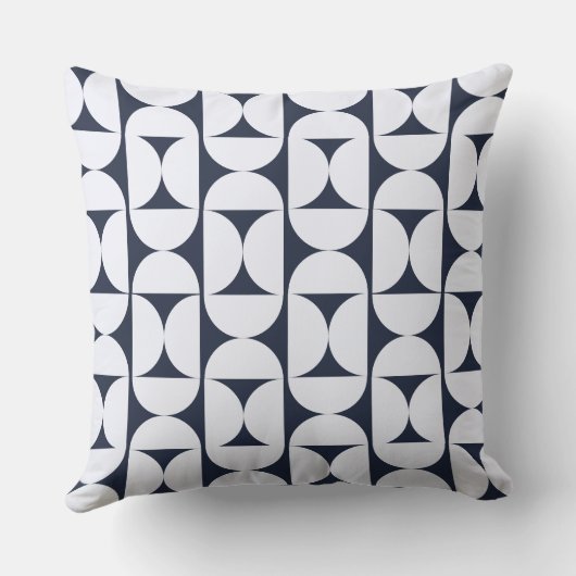 Coussin de jet géométrique Navy moderne (Verso)