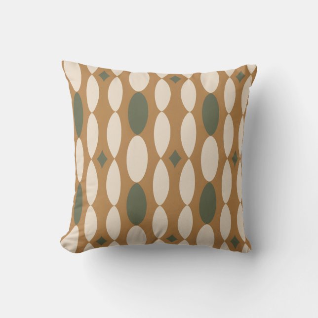 Coussin de jet géométrique rétro (Recto)