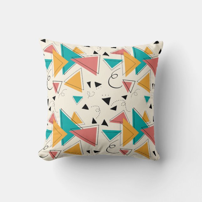 Coussin de jet géométrique Rétro 90s (Recto)