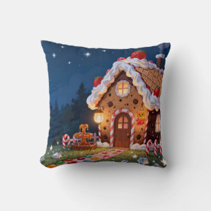 Coussin de jet Gingerbread House Night