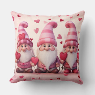 Coussin de jet gnome de la Saint-Valentin mignon