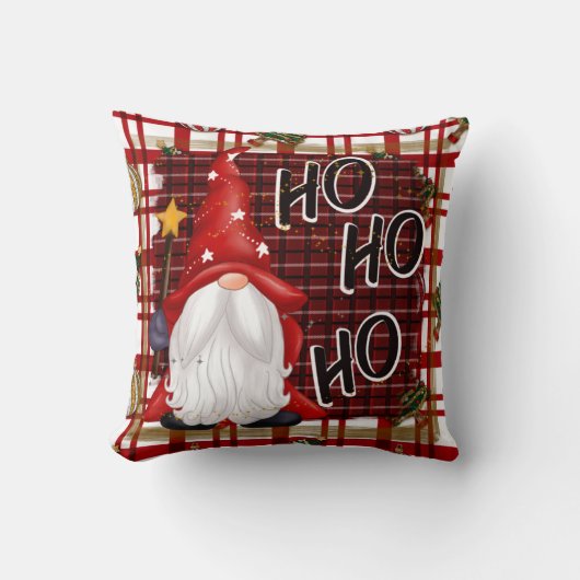 Coussin de jet Gnome de Noël (Recto)