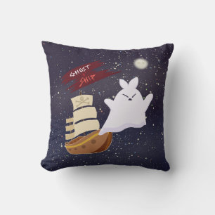 Coussin de jet Halloween effrayant de bateau fantô