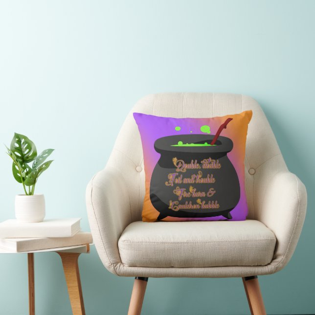 Coussin de jet Halloween Toil and Trouble (Chaise)