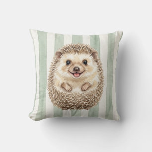 Coussin de jet hérisson aquarelle
