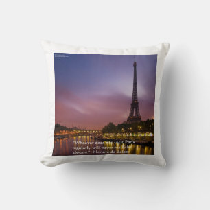 Coussin de jet Hon. de Balzac Paris Élégance Citat