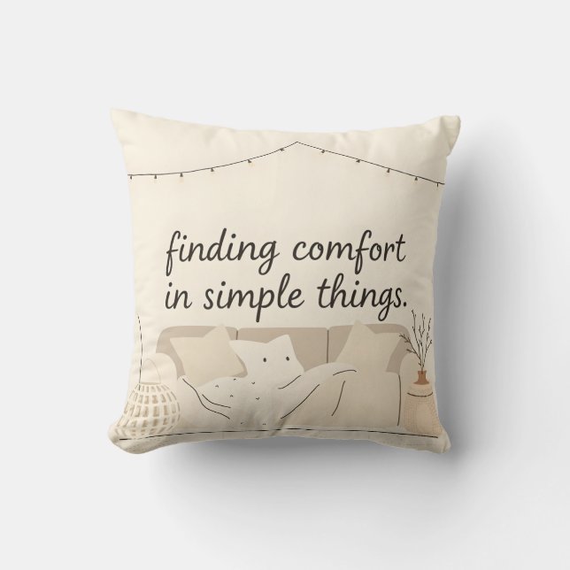 Coussin de jet Hygge | Décoration de maison scandi (Recto)