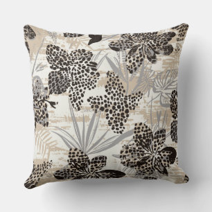 Coussin de jet imprimé léopard floral Botanique