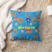 Coussin de jet, Joyeux 6ème Anniversaire Bleu (Couverture)