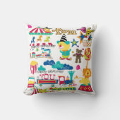 Coussin de jet, Joyeux Anniversaire Carnaval Cirqu (Recto)