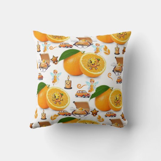 Coussin de jet, Joyeux Anniversaire Gâteau d'Orang (Verso)