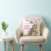 Coussin de jet, Joyeux Anniversaire Renard Oiseau (Chaise)