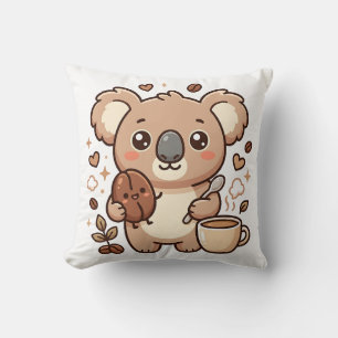 Coussin de jet Koala Kawaii Café