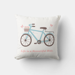 Coussin de jet Life is a Beautiful Ride Bicycle