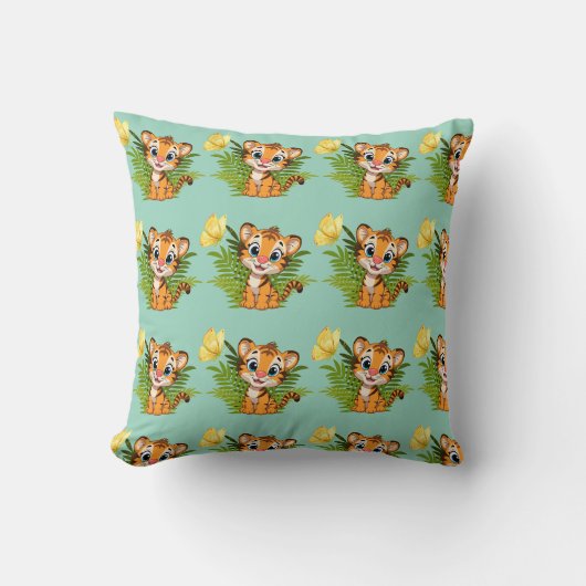Coussin de jet Little Tiger & Butterfly (Recto)