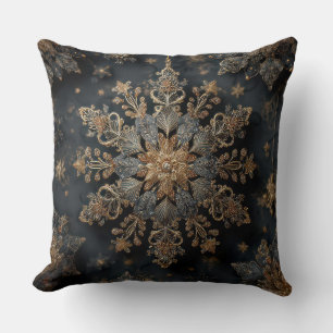 Coussin de jet Mandala en or de luxe