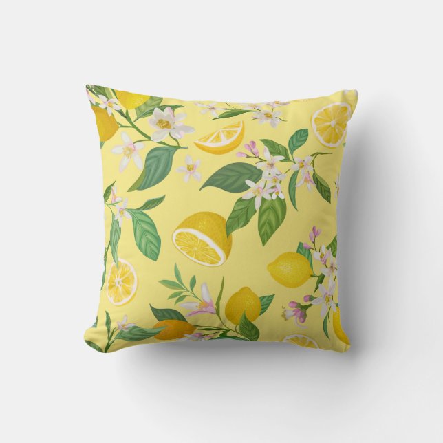 Coussin de jet Méditerranéen Fleur de Citron (Recto)
