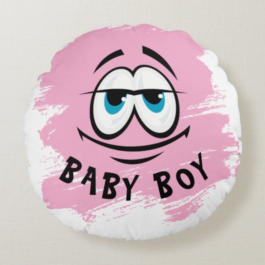 Coussin de jet mignon bébé garçon rose (Devant)