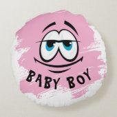 Coussin de jet mignon bébé garçon rose (Dos)