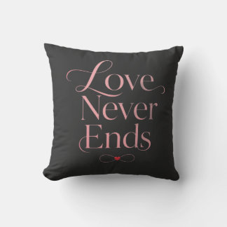 Coussin de jet Minimaliste Love Never Ends en or r