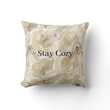 Coussin de jet moderne noir et beige