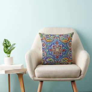 Coussin de jet mosaïque coloré moderne –