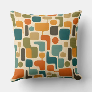 Coussin de jet mosaïque rétro mod
