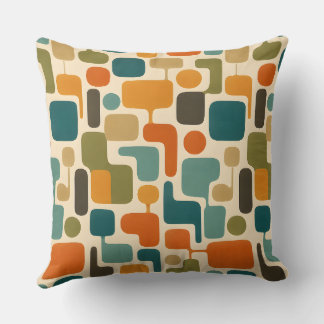 Coussin de jet mosaïque rétro mod