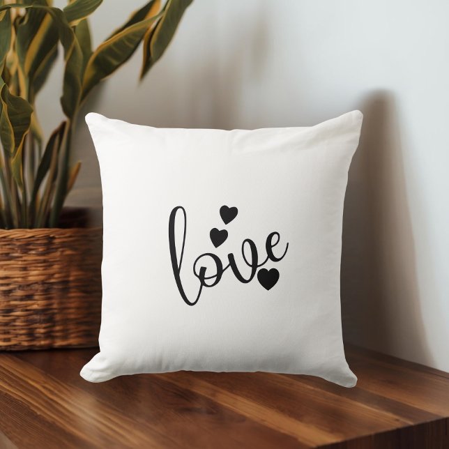 Coussin de jet noir et blanc (Créateur téléchargé)
