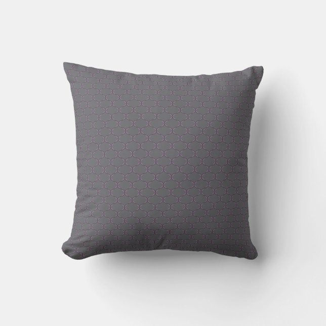 Coussin de jet ogee violet et gris  (Recto)