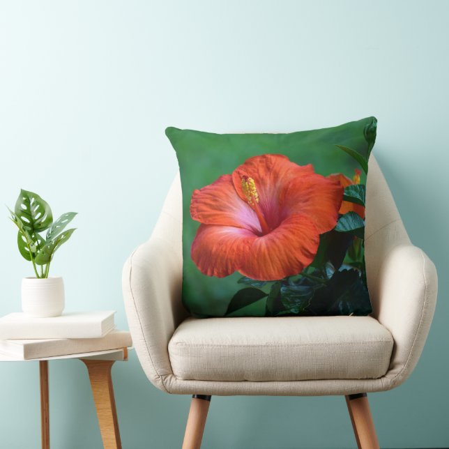 Coussin de jet Orange Hibiscus (Chaise)