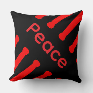 Coussin de jet Paix Rouge Noir