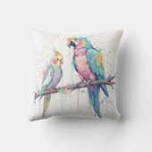 Coussin de jet pastel oiseaux (Verso)