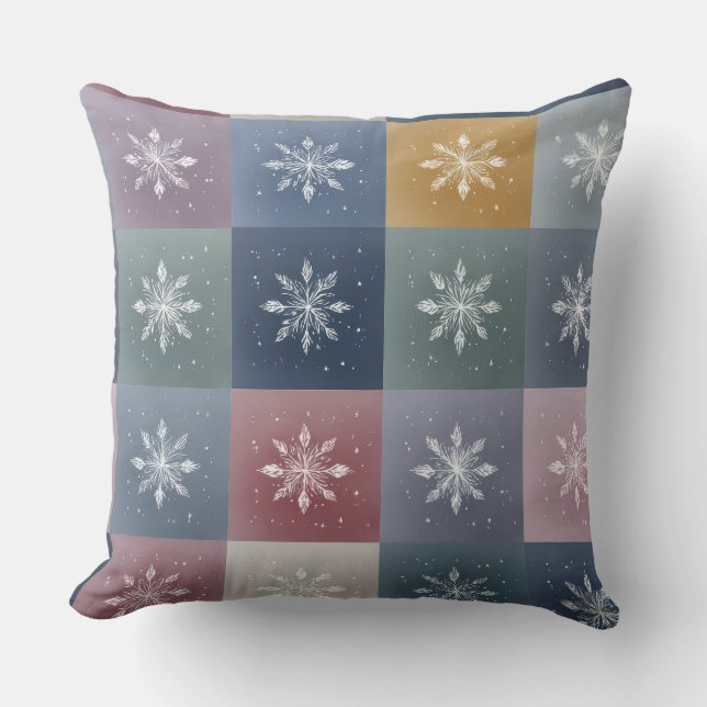 Coussin de jet pastel patchwork flocon de neige fl (Recto)