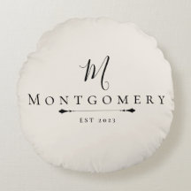 Coussin de jet personnalisé avec nom de famille et
