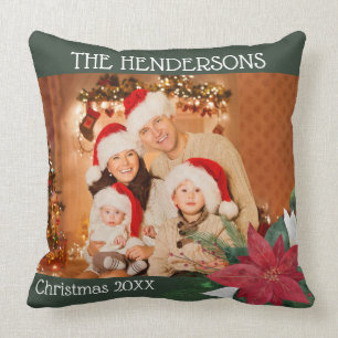 Coussin de jet Poinsettia pour cadeau de Noël de p