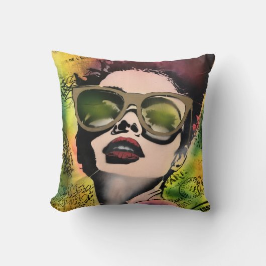 Coussin de jet Pop Art Chic Parisien (Recto)
