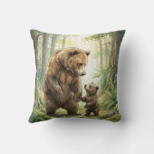Coussin de jet pour enfants Ourse des bois maman e (Verso)