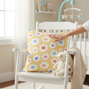 Coussin de jet pour la nurserie Groovy Flower Powe