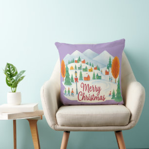 Coussin de jet pour les fêtes de Noël hivernales c