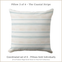 Coussin de jet rayé côtier