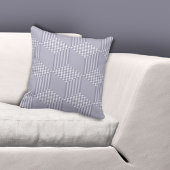 Coussin de jet rayé gris élégant à carreaux de dia