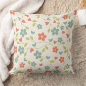 Coussin de jet rétro boho fleur floral (Couverture)
